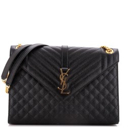 Classic Monogram Envelope Satchel Mixed Matelasse Leather Large