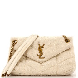 Loulou Puffer Shoulder Bag Quilted Tweed Small