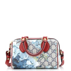Convertible Boston Bag Blooms Print GG Coated Canvas Nano
