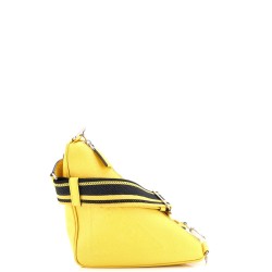 Triangle Logo Zip Crossbody Bag Saffiano Leather Small