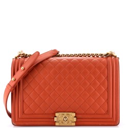 Boy Flap Bag Quilted Lambskin Large