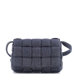 Cassette Crossbody Bag Padded Maxi Intrecciato Denim