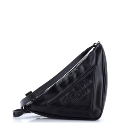 Triangle Logo Zip Crossbody Bag Embossed Grace Lux Small