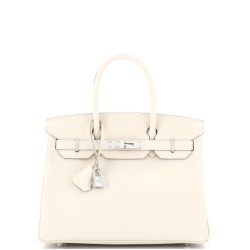 Birkin Handbag Light Epsom with Palladium Hardware 30