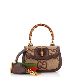 Bamboo 1947 Top Handle Bag Jumbo GG Canvas Small