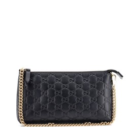 Chain Wristlet Wallet Guccissima Leather