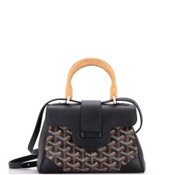 Saigon Top Handle Bag Coated Canvas with Leather Mini