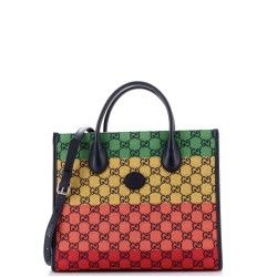 Structured Top Handle Open Tote GG Canvas Small