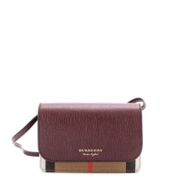 Hampshire Wallet on Strap Leather and House Check Canvas