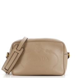 Logo Camera Bag Embossed Leather Small