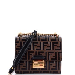 Kan U Shoulder Bag Zucca Embossed Leather Small