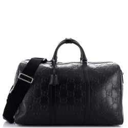 Convertible Duffle Bag GG Embossed Perforated Leather Large