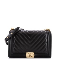 Boy Flap Bag Chevron Lambskin New Medium