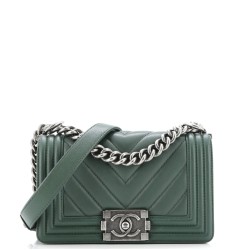Boy Flap Bag Chevron Calfskin Small