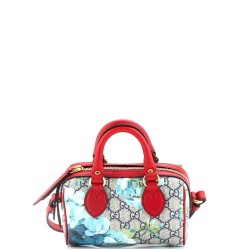 Convertible Boston Bag Blooms Print GG Coated Canvas Nano