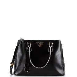 Double Zip Lux Tote Vernice Saffiano Leather Medium