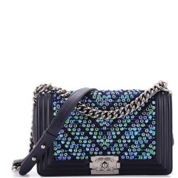 Boy Flap Bag Chevron Tweed and Rhinestones Old Medium