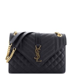 Classic Monogram Envelope Satchel Mixed Matelasse Leather Medium