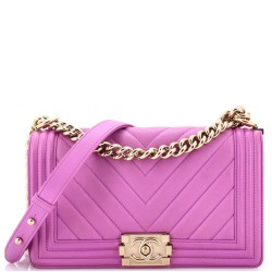 Boy Flap Bag Chevron Calfskin Old Medium
