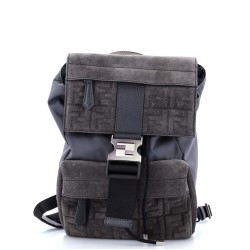 Fendiness Backpack Zucca Suede and Nylon Small