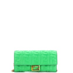 Baguette Continental Wallet on Chain Zucca Embossed Leather