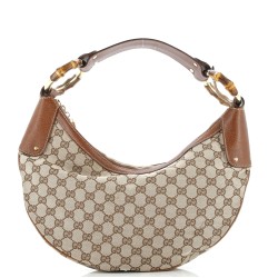 Bamboo Ring Half Moon Web Hobo GG Canvas Medium