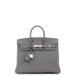 Birkin Handbag Grey Togo with Palladium Hardware 25