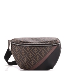 Zip Belt Bag Zucca Coated Canvas and Leather