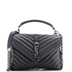 Classic Monogram College Bag Matelasse Chevron Leather Medium