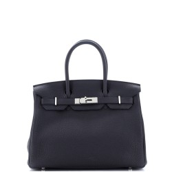 Birkin Handbag Noir Togo with Palladium Hardware 30