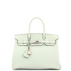 Birkin Handbag Vert Fizz Togo with Palladium Hardware 30