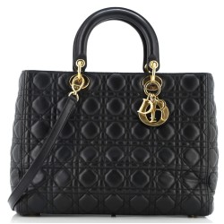 Vintage Lady Dior Bag Cannage Quilt Lambskin Large