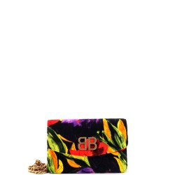 BB Chain Wallet Quilted Printed Velvet
