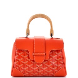 Saigon Top Handle Bag Coated Canvas with Leather Mini