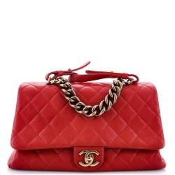 Trapezio Flap Bag Quilted Sheepskin Large