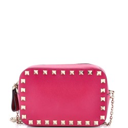 Rockstud Chain Camera Crossbody Bag Leather Small
