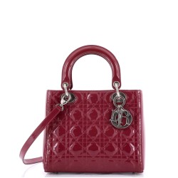Lady Dior Bag Cannage Quilt Patent Medium