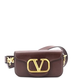 VLogo Flap Shoulder Bag Leather Mini