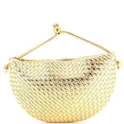 Turn Pouch Intrecciato Metallic Nappa Medium
