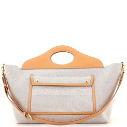 Soft Pocket Tote Canvas with Leather Medium