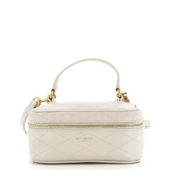 Top Handle Convertible Vanity Bag Quilted Leather Mini