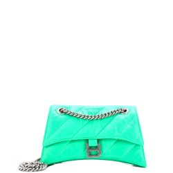 Crush Chain Flap Bag Quilted Crushed Calfskin Small