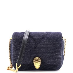 Serpenti Cabochon Shoulder Bag Diagonal Quilted Denim Micro