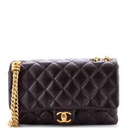 All Slide Long Flap Bag Quilted Lambskin Medium