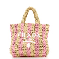 Logo Tote Raffia Small