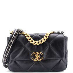 19 Flap Bag Quilted Leather Medium
