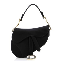 Saddle Handbag Satin with Crystals Mini