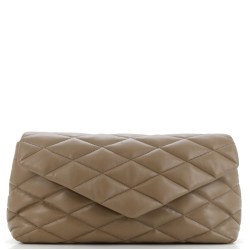 Sade Puffer Envelope Clutch Quilted Leather Large