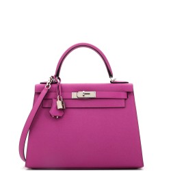 Kelly Handbag Rose Pourpre Epsom with Palladium Hardware 28