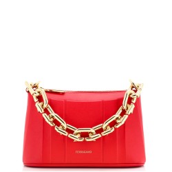 Gancini Chain Shoulder Bag Leather Mini
